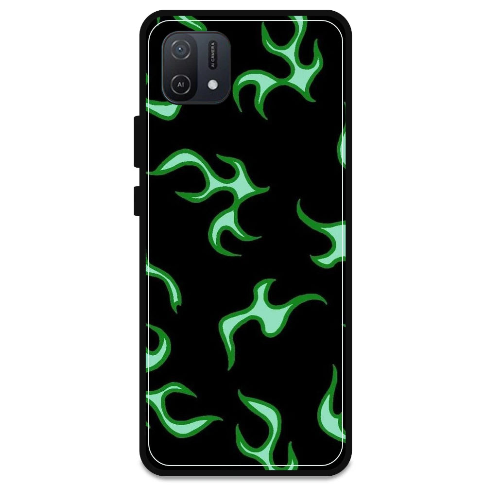 Green Flames - Armor Case For Oppo Models Oppo A16K