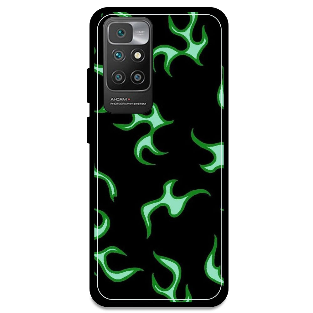 Green Flames - Armor Case For Redmi Models Redmi Note 10 Prime