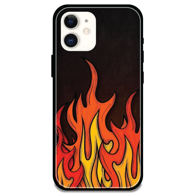 'Flames - Glossy Metal Silicone Case For Apple iPhone 11