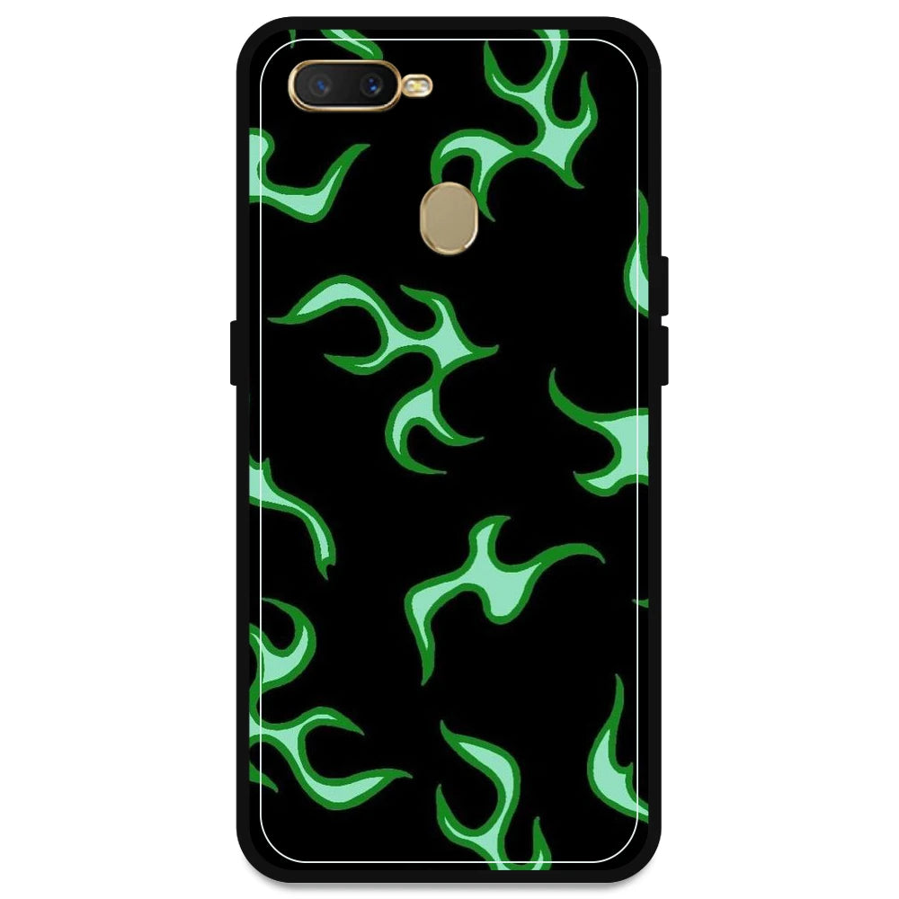 Green Flames - Armor Case For Oppo Models Oppo A5s