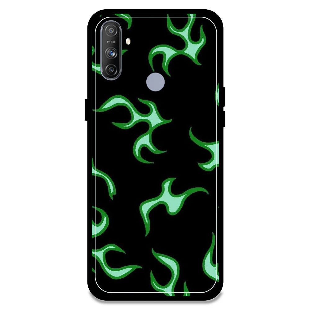 Green Flames - Armor Case For Realme Models Realme Narzo 10A