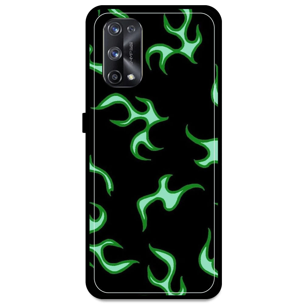 Green Flames - Armor Case For Realme Models Realme X7 Pro