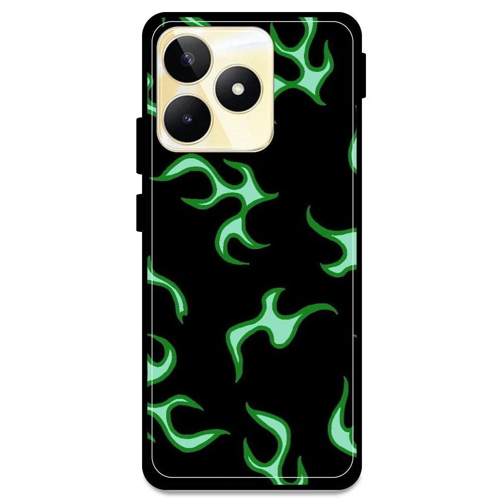Green Flames - Armor Case For Realme Models Realme Narzo N53
