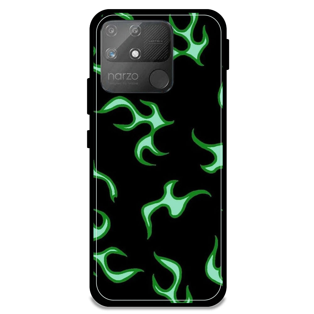 Green Flames - Armor Case For Realme Models Realme Narzo 50A