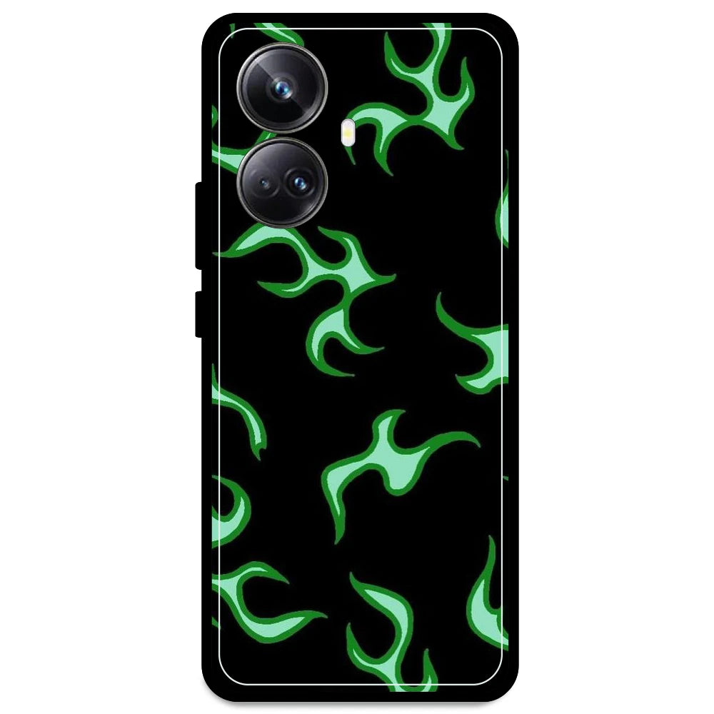 Green Flames - Armor Case For Realme Models Realme 10 Pro Plus