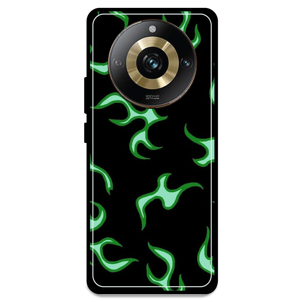 Green Flames - Armor Case For Realme Models Realme 11 Pro 5G