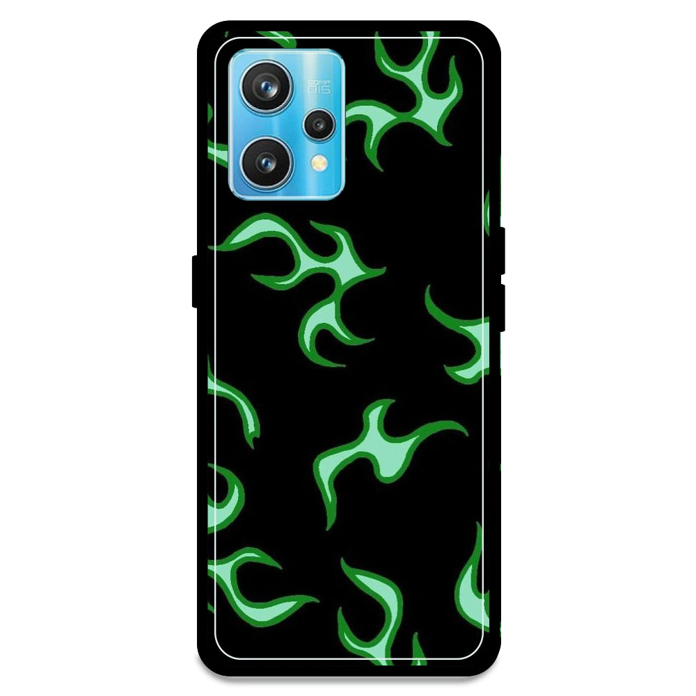 Green Flames - Armor Case For Realme Models Realme 9 Pro Plus