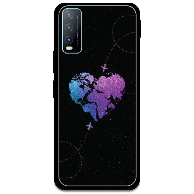 Travel Heart - Glossy Metal Silicone Case For Vivo Models