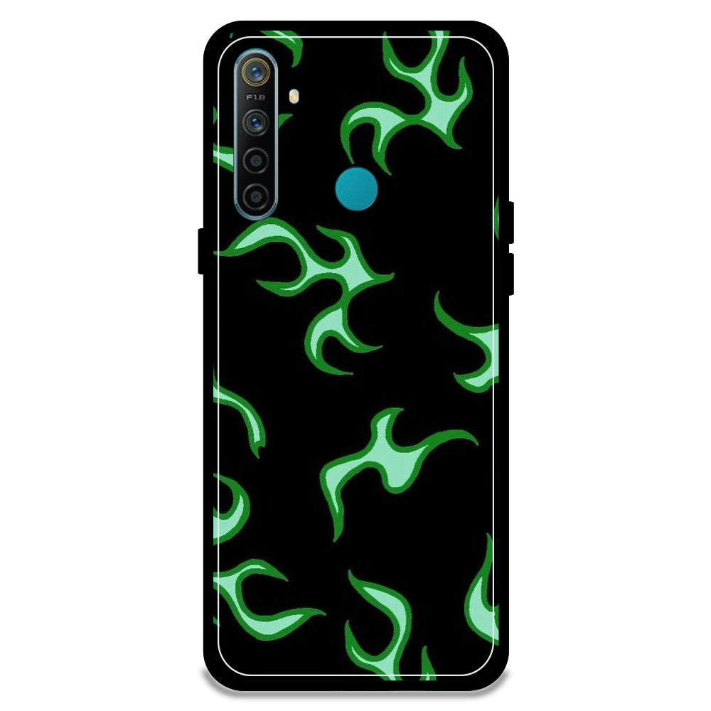 Green Flames - Armor Case For Realme Models Realme 5i