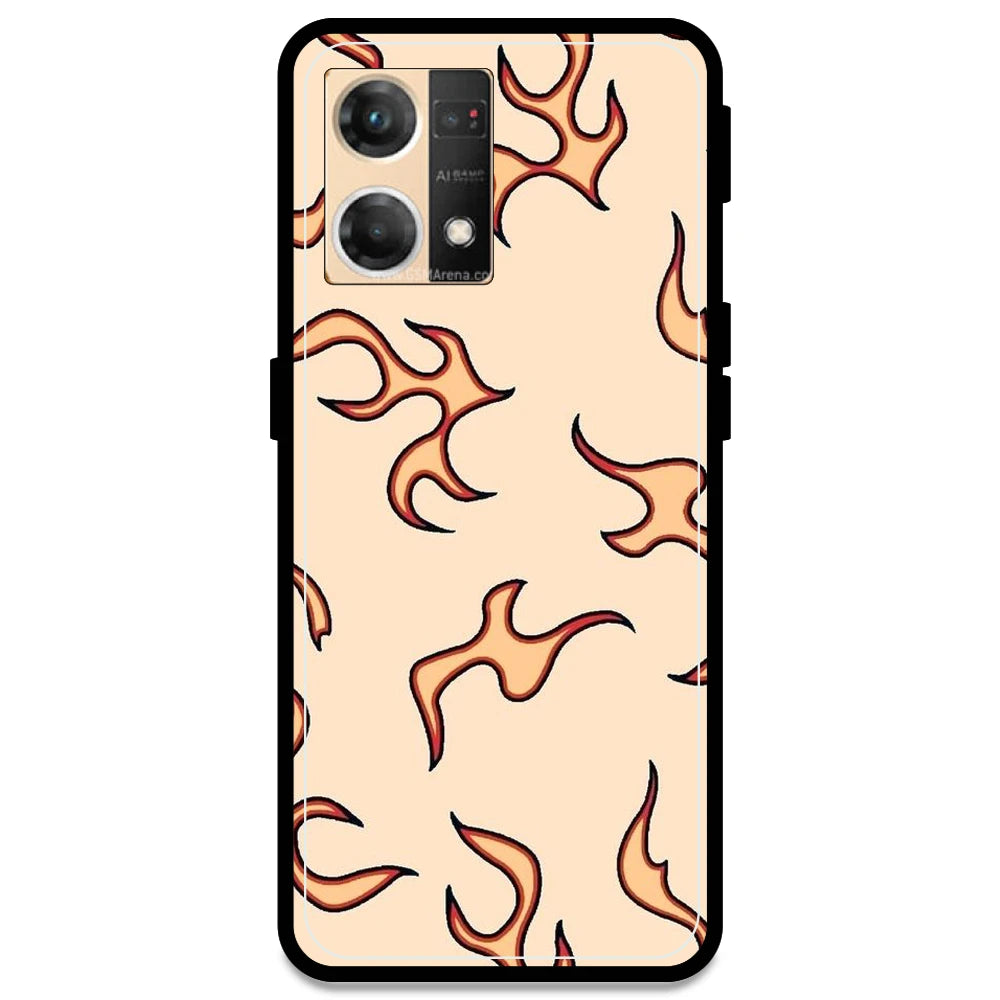 Yellow Flames - Armor Case For Oppo Models Oppo F21 Pro 4G
