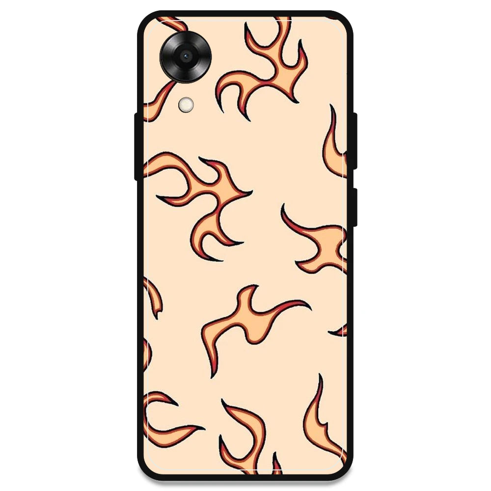 Yellow Flames - Armor Case For Oppo Models Oppo A17K