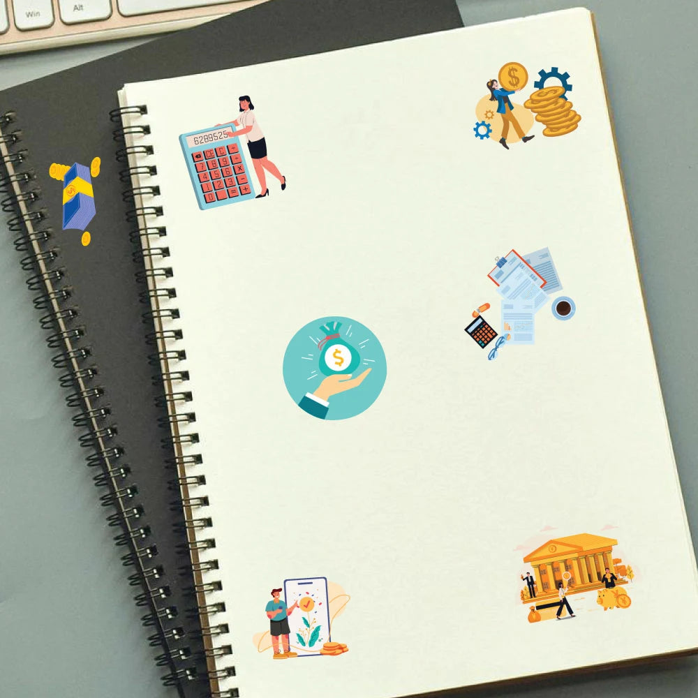 Banking Sticker Bundle – 48 Waterproof Aesthetic Stickers Infographic