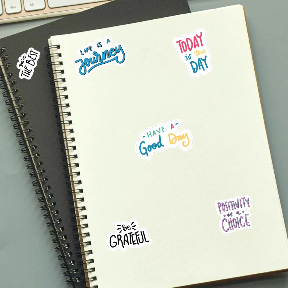 Quotes Sticker Bundle – 48 Waterproof Aesthetic Stickers Infographic