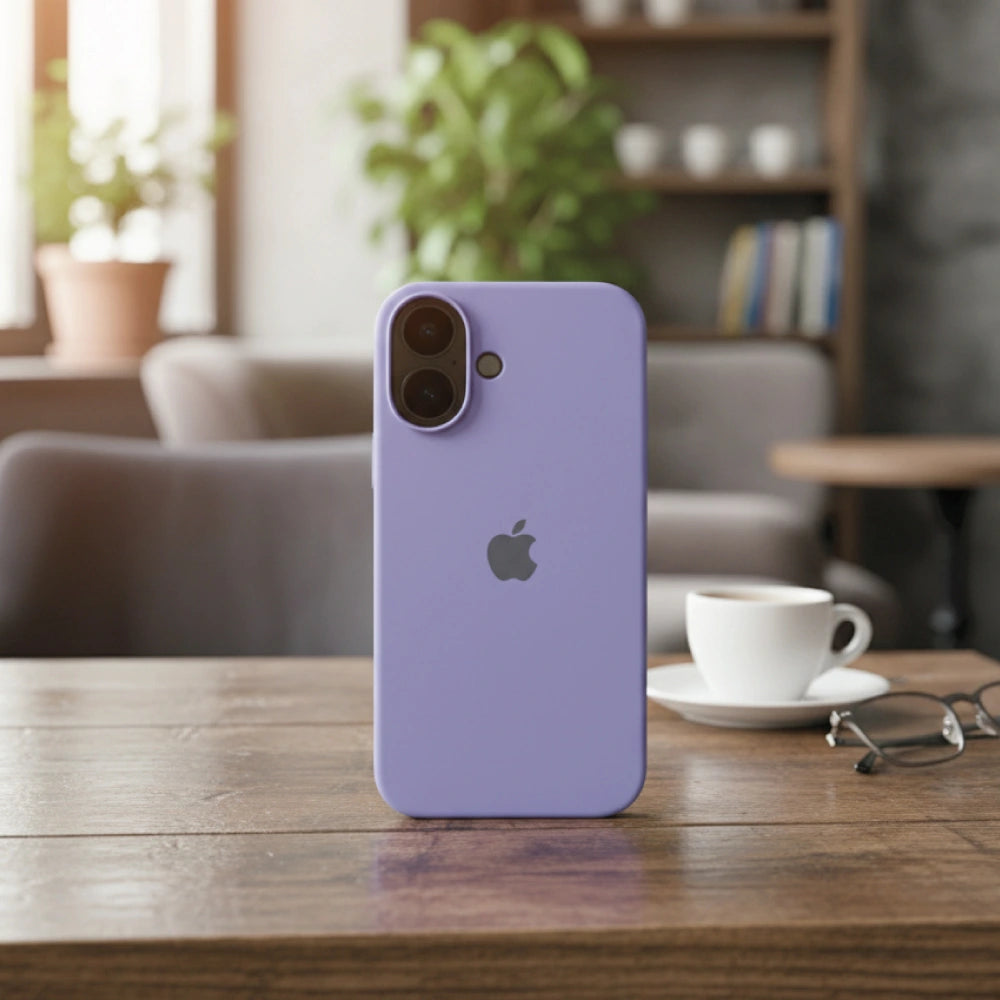 Lavender Liquid Silicone Case For Apple iPhone Models Infographic
