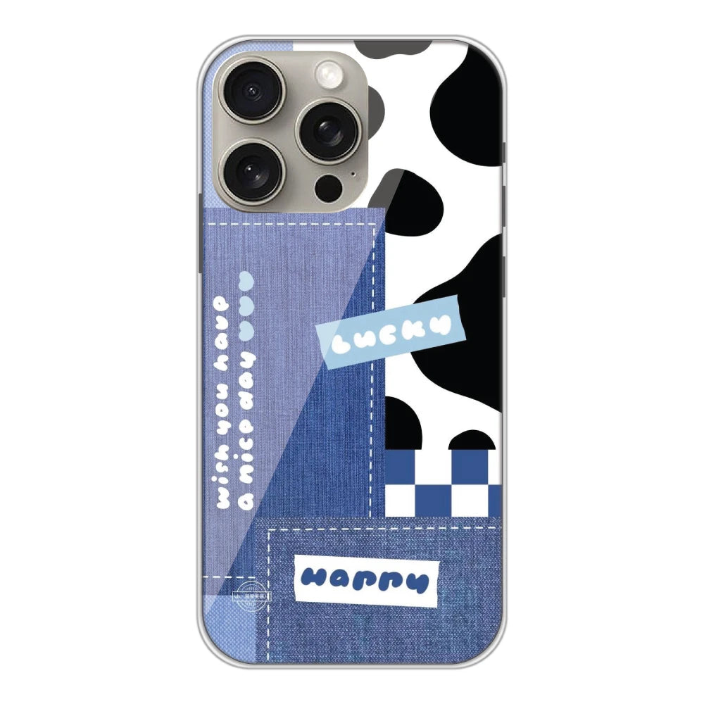 Cow Print Collage - Printed Silicone Case For Apple iPhone 15 Pro Max