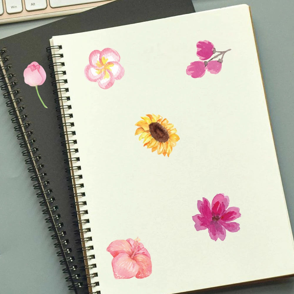 Flower Sticker Bundle – 47 Waterproof Aesthetic Stickers Infographic