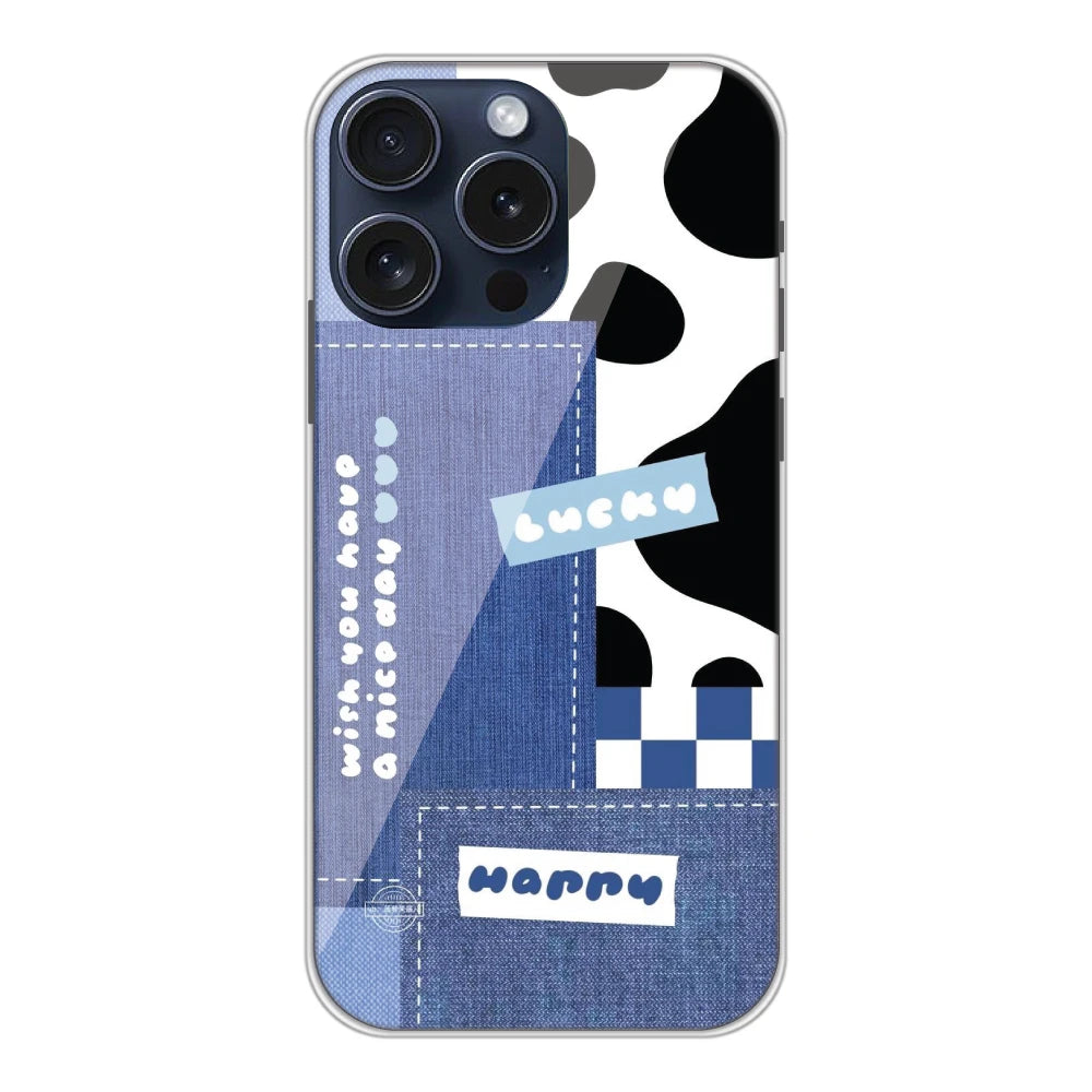 Cow Print Collage - Printed Silicone Case For Apple iPhone 15 Pro