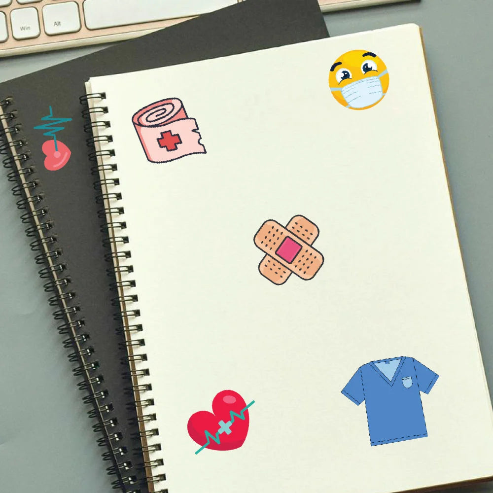 Medical Sticker Bundle – 46 Waterproof Aesthetic Stickers Infographic