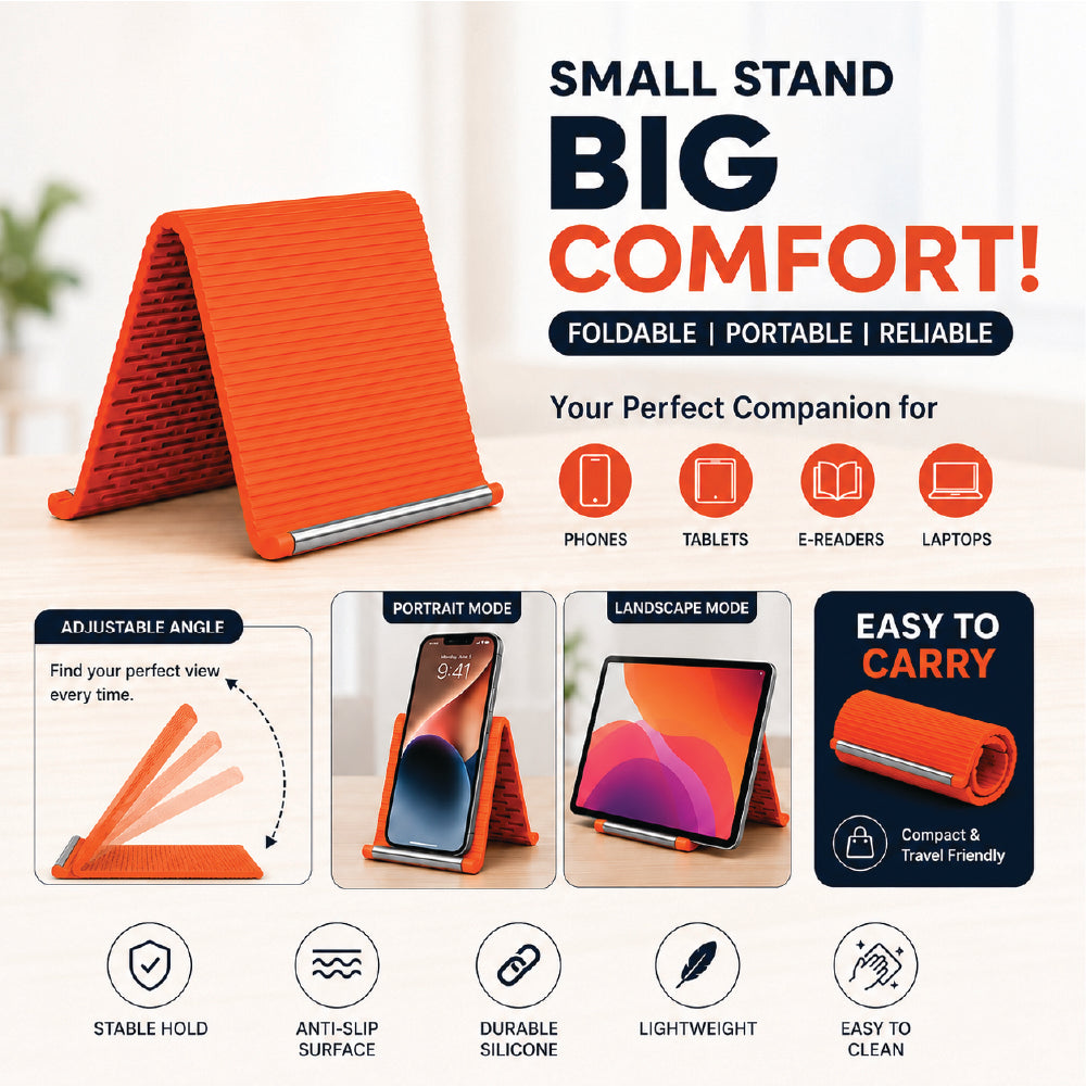 Foldable Phone and Tablet Stand with Anti-Slip Pad