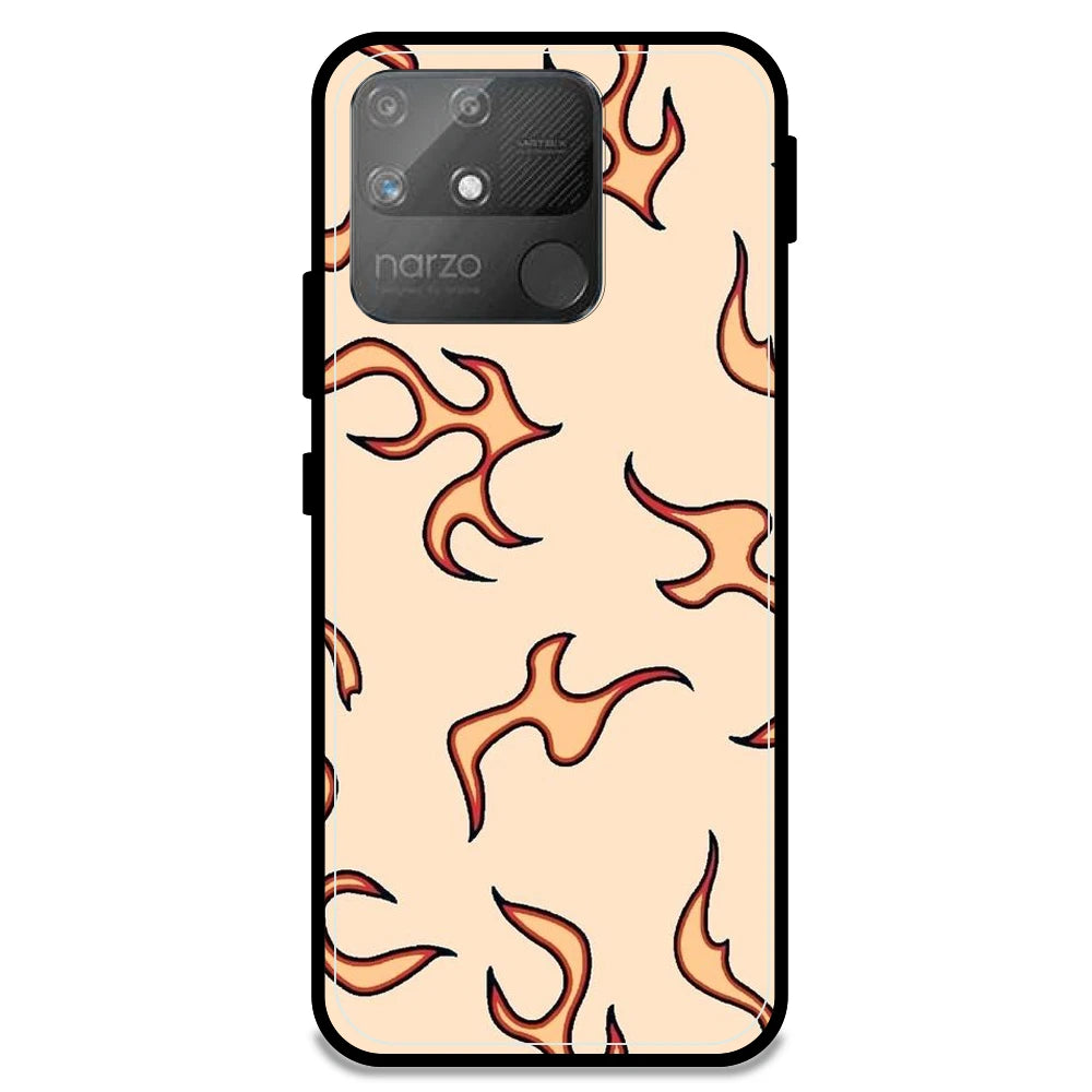 Yellow Flames - Armor Case For Realme Models Realme Narzo 50A