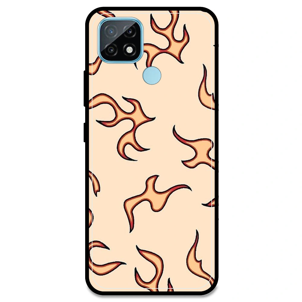 Yellow Flames - Armor Case For Realme Models Realme C21 (2021)