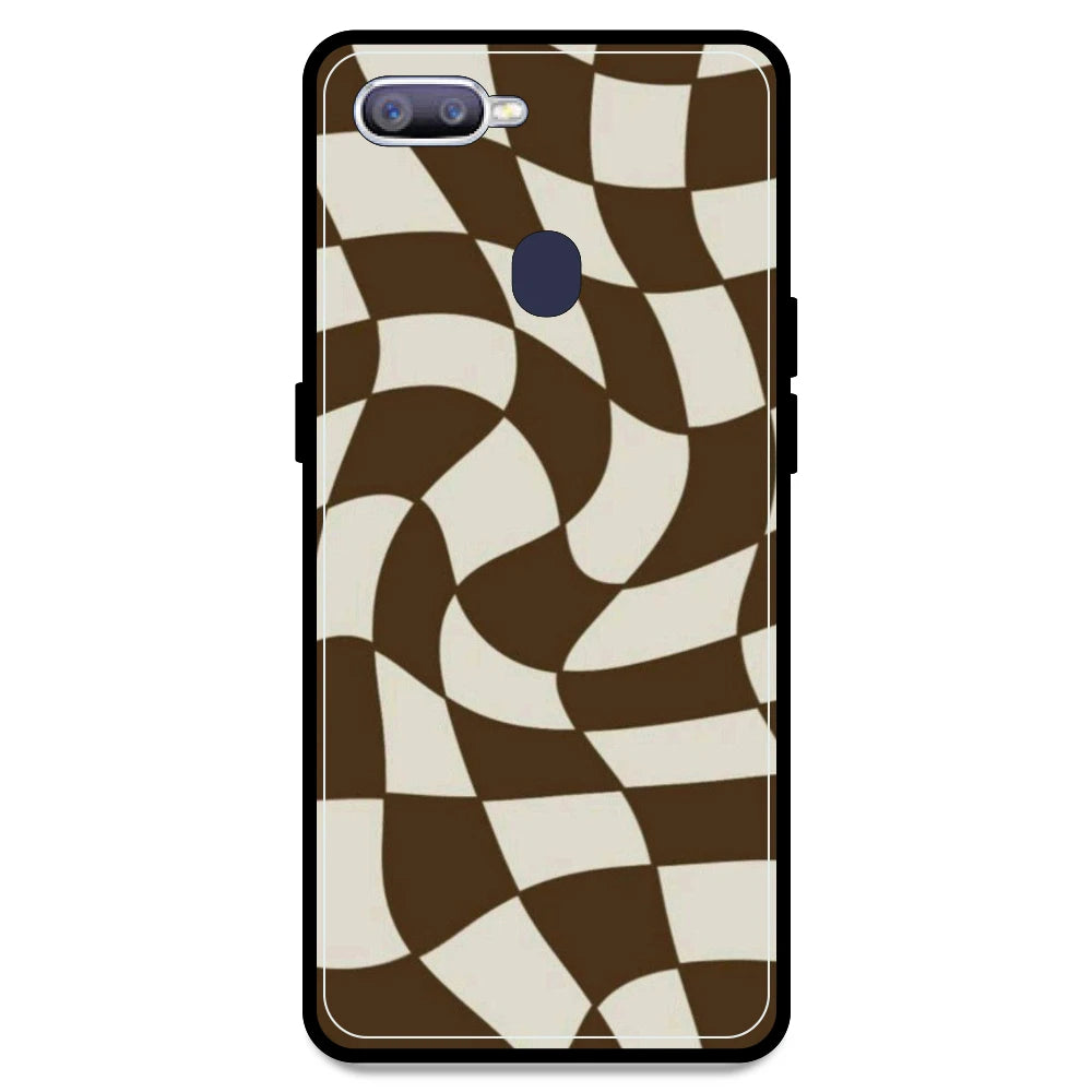 Brown Checks - Armor Case For Oppo Models Oppo F9 Pro