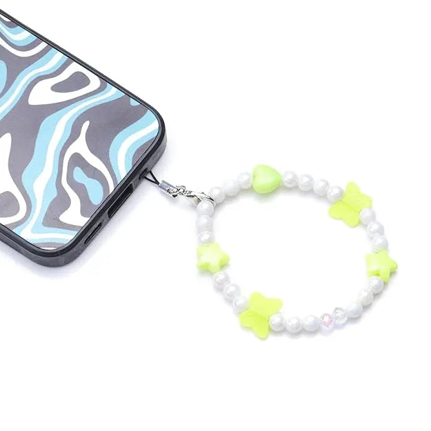 Yellow Pearls - A Combo Of 2 Mini Round Phone Charms With Case