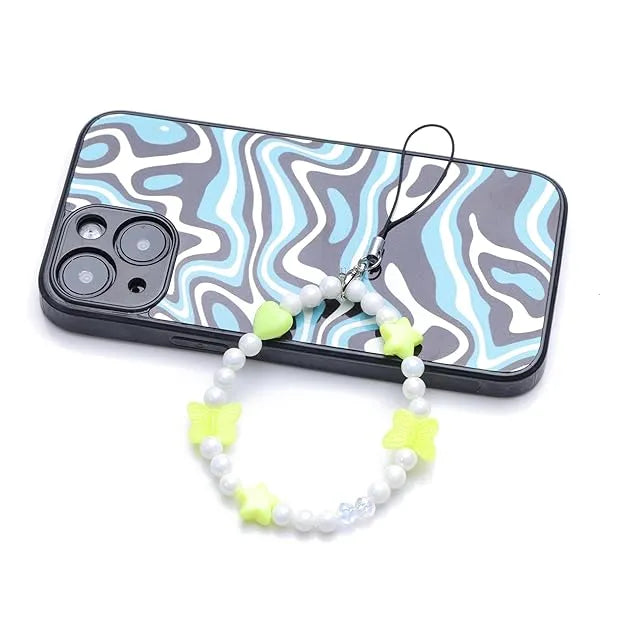 Yellow Pearls - A Combo Of 2 Mini Round Phone Charms With Case