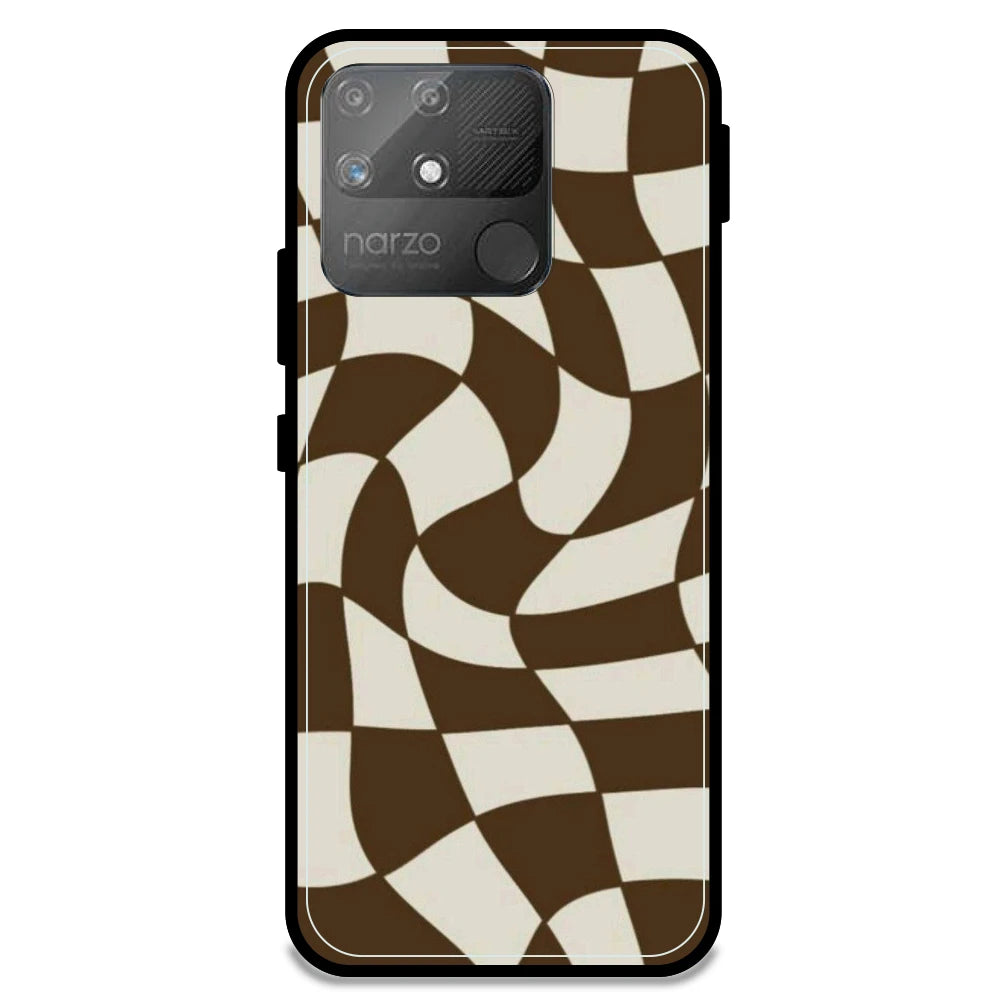 Brown Checks - Armor Case For Realme Models Realme Narzo 50A