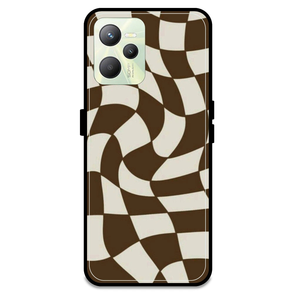 Brown Checks - Armor Case For Realme Models Realme C35