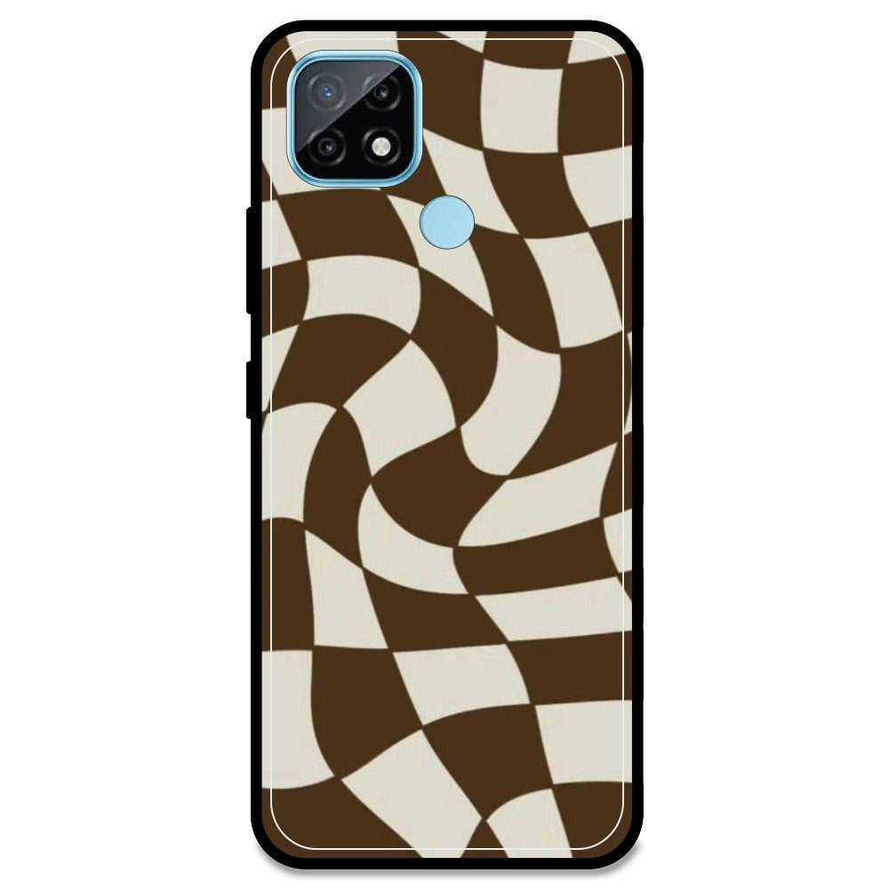 Brown Checks - Armor Case For Realme Models Realme C21 (2021)