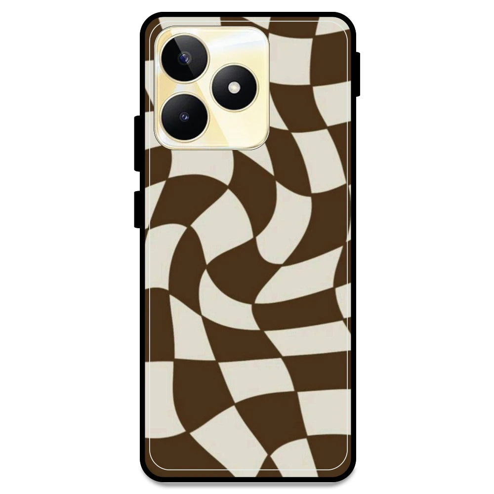 Brown Checks - Armor Case For Realme Models Realme Narzo N53