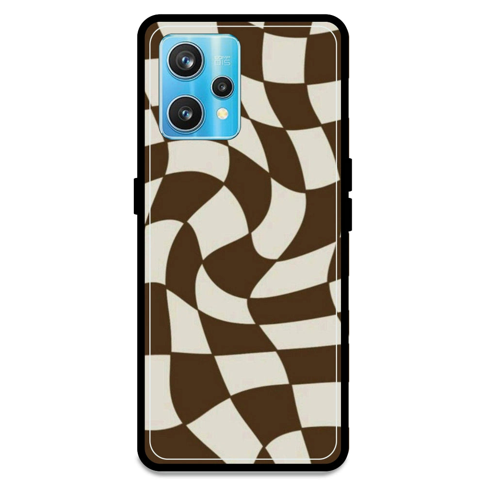 Brown Checks - Armor Case For Realme Models Realme 9 Pro Plus