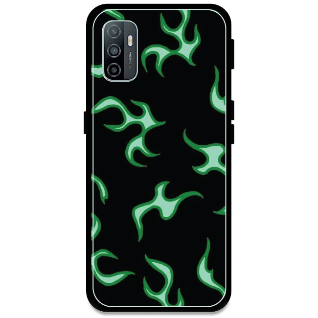 Green Flames - Armor Case For Oppo Models Oppo A33