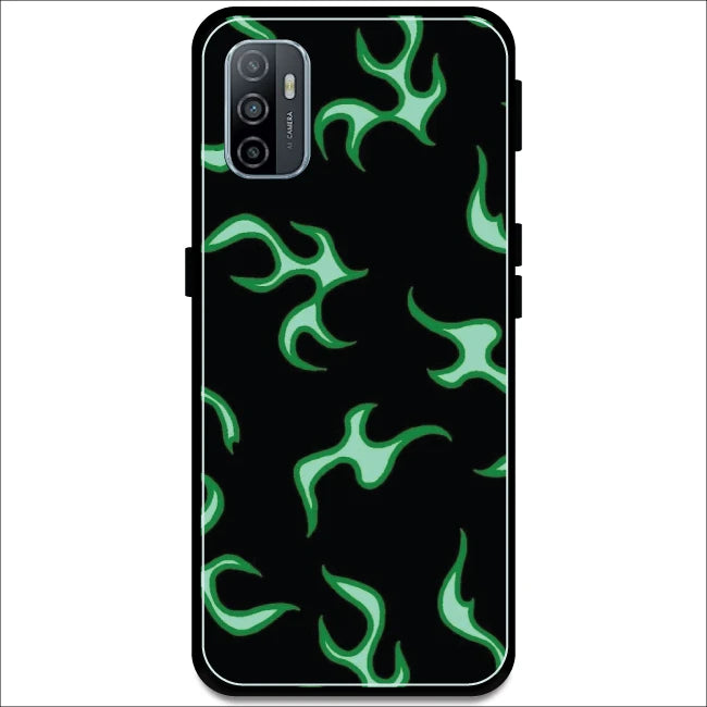 Green Flames - Armor Case For Oppo Models Oppo A53 2020