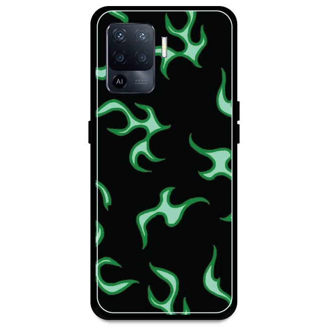 Green Flames - Armor Case For Oppo Models Oppo A94