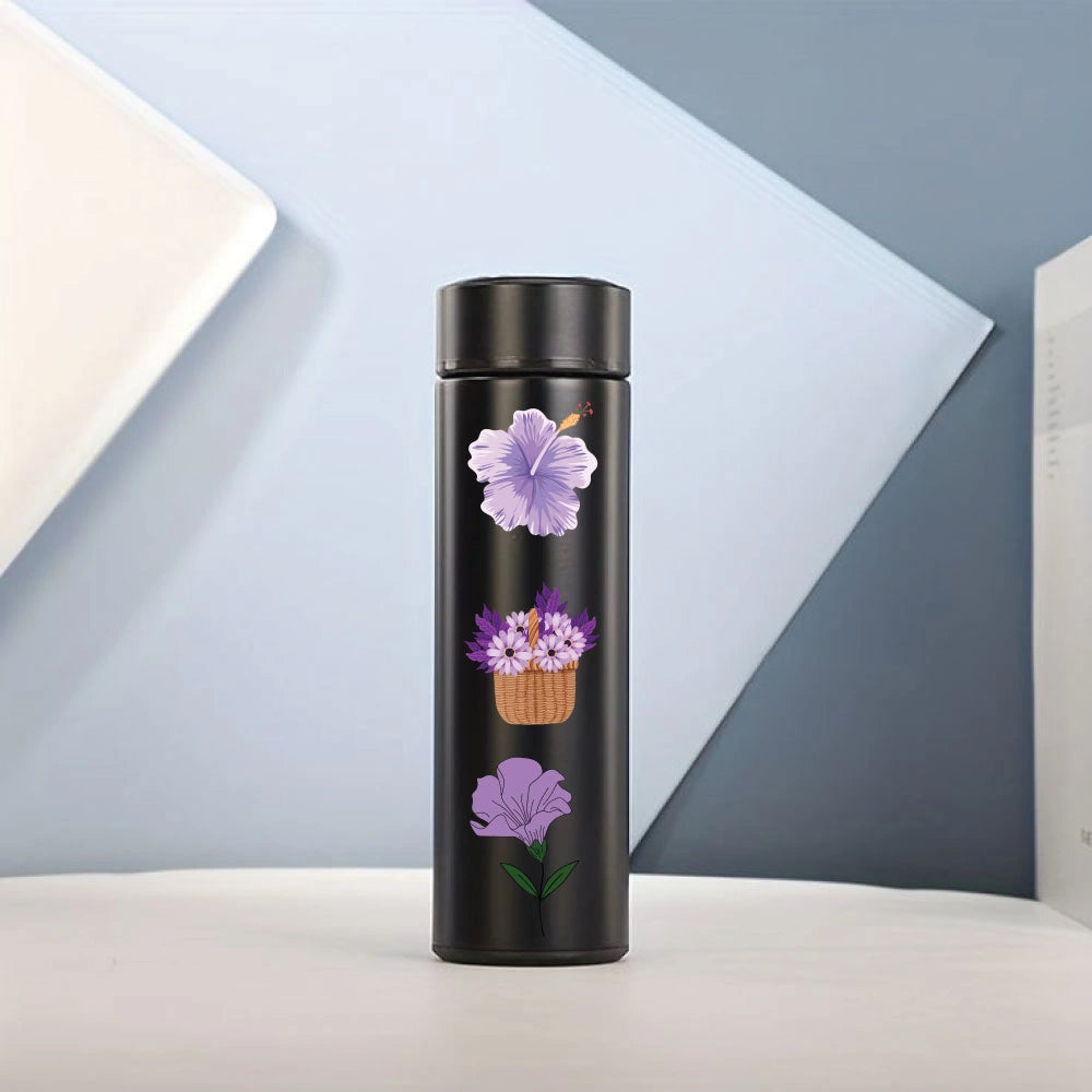 Purple Sticker Bundle – 46 Waterproof Aesthetic Stickers Infographic