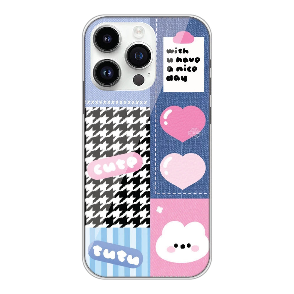 Cute Pink Bear Collage - Silicone Case For Apple iPhone Models apple iphone 14 pro