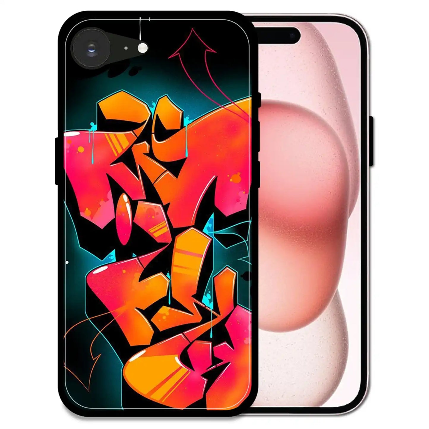 'Graffiti Fire - Glossy Metal Silicone Case For Apple iPhone 16e