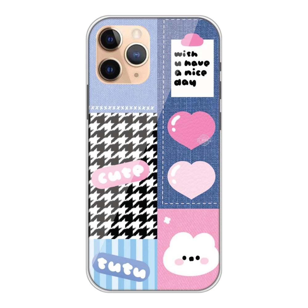 Cute Pink Bear Collage - Silicone Case For Apple iPhone Models apple iphone 11  pro max