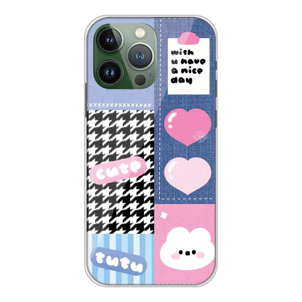 Cute Pink Bear Collage - Silicone Case For Apple iPhone Models apple iphone 13 pro max