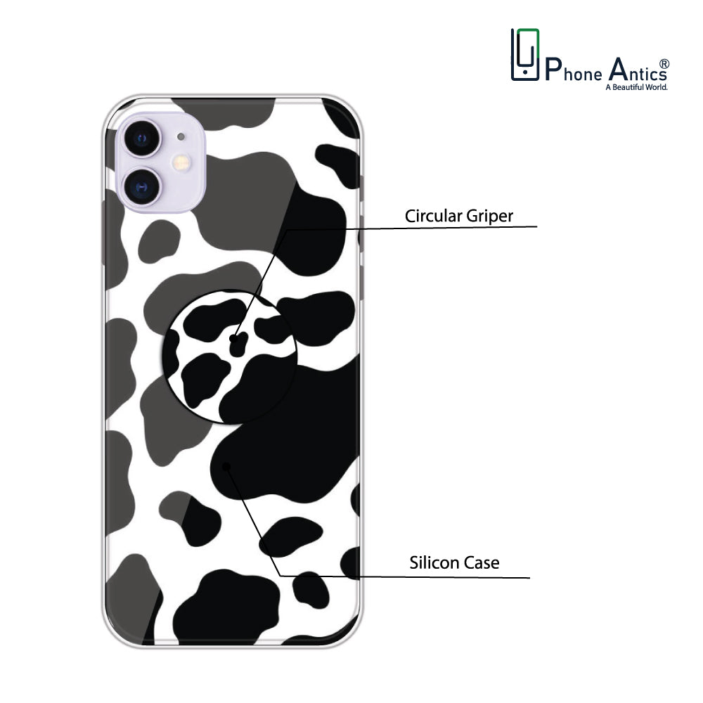 Cow Print - Silicone Grip Case For Apple iPhone Infographic