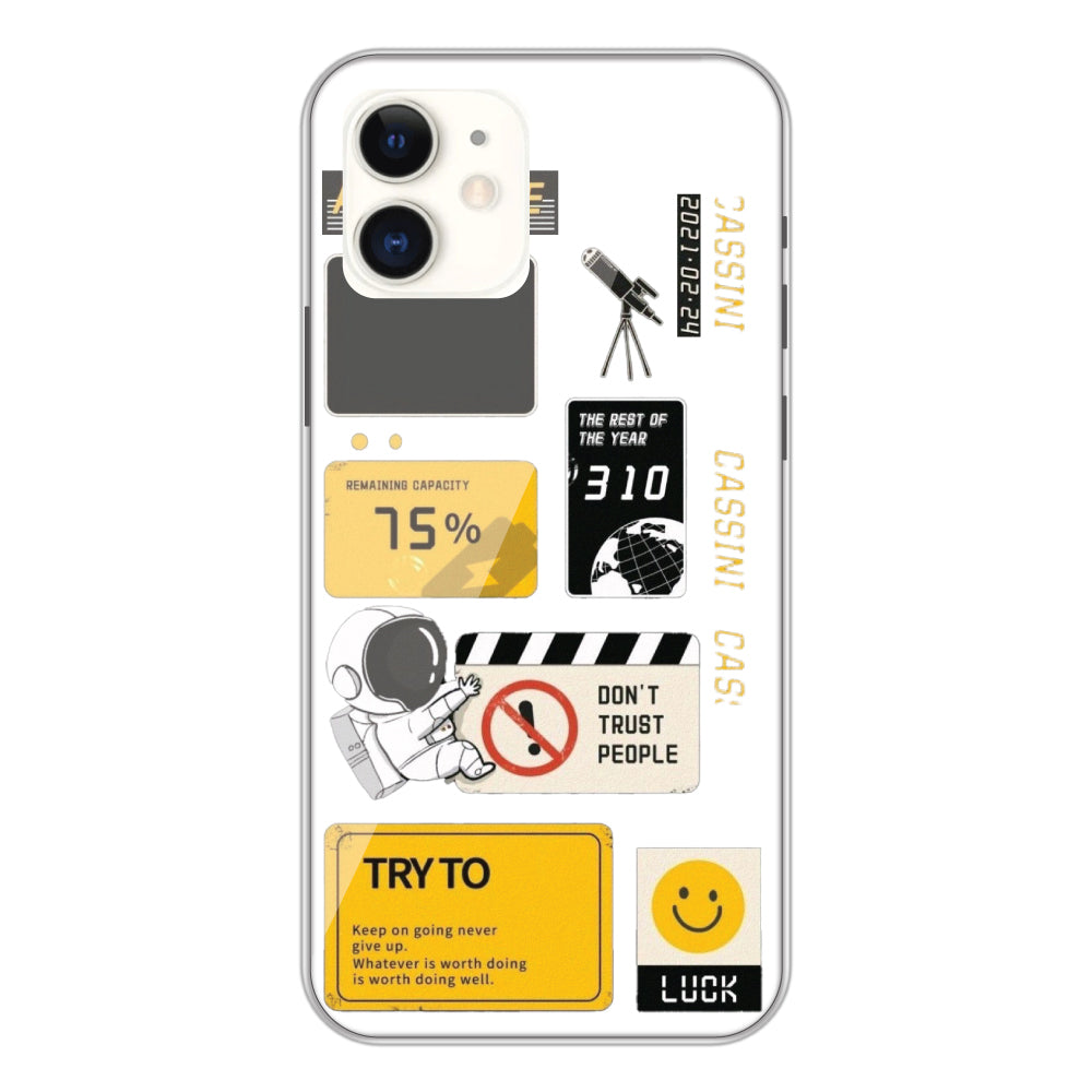 Space - Clear Printed Case For iPhone Models iphone 11