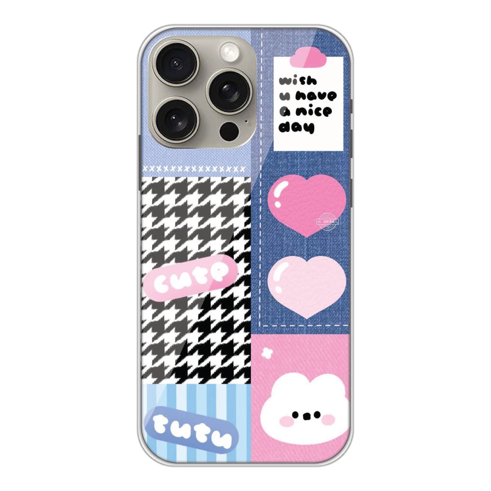Cute Pink Bear Collage - Silicone Case For Apple iPhone Models apple iphone 15 pro max