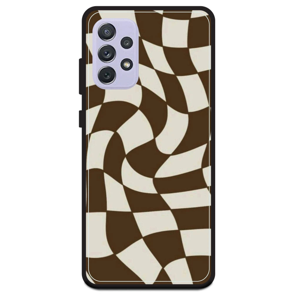 Brown Checks - Armor Case For Samsung Models Samsung A72