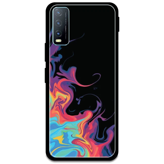 Rainbow Watermarble - Glossy Metal Silicone Case For Vivo Models