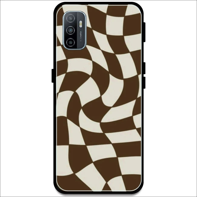 Brown Checks - Armor Case For Oppo Models Oppo A53 2020