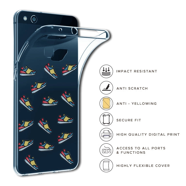 Sneakers - Clear Printed Silicone Case For Samsung Models infographic