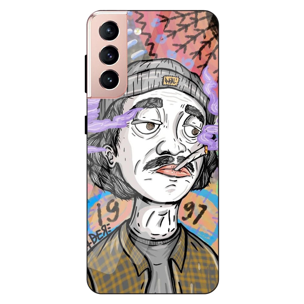 A Smoking Portrait - Glass Case For Samsung Models