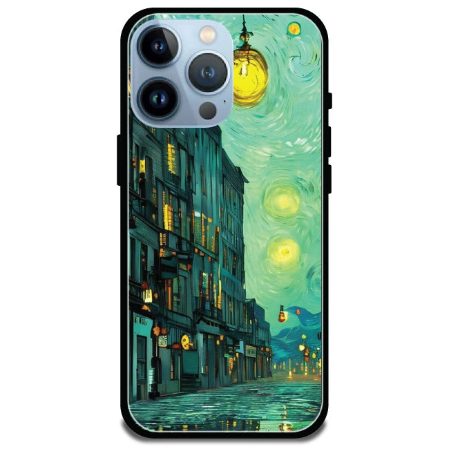 European Art - Glossy Metal Silicone Case For Apple iPhone Models- Apple iPhone 15 Pro Max